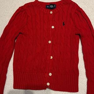 Ralph Lauren Red Cardigan size 4